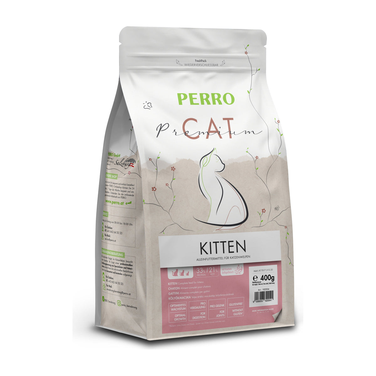 PERRO Cat Premium Kitten, 400 g – Trockenfutter für Kätzchen im Wachstum