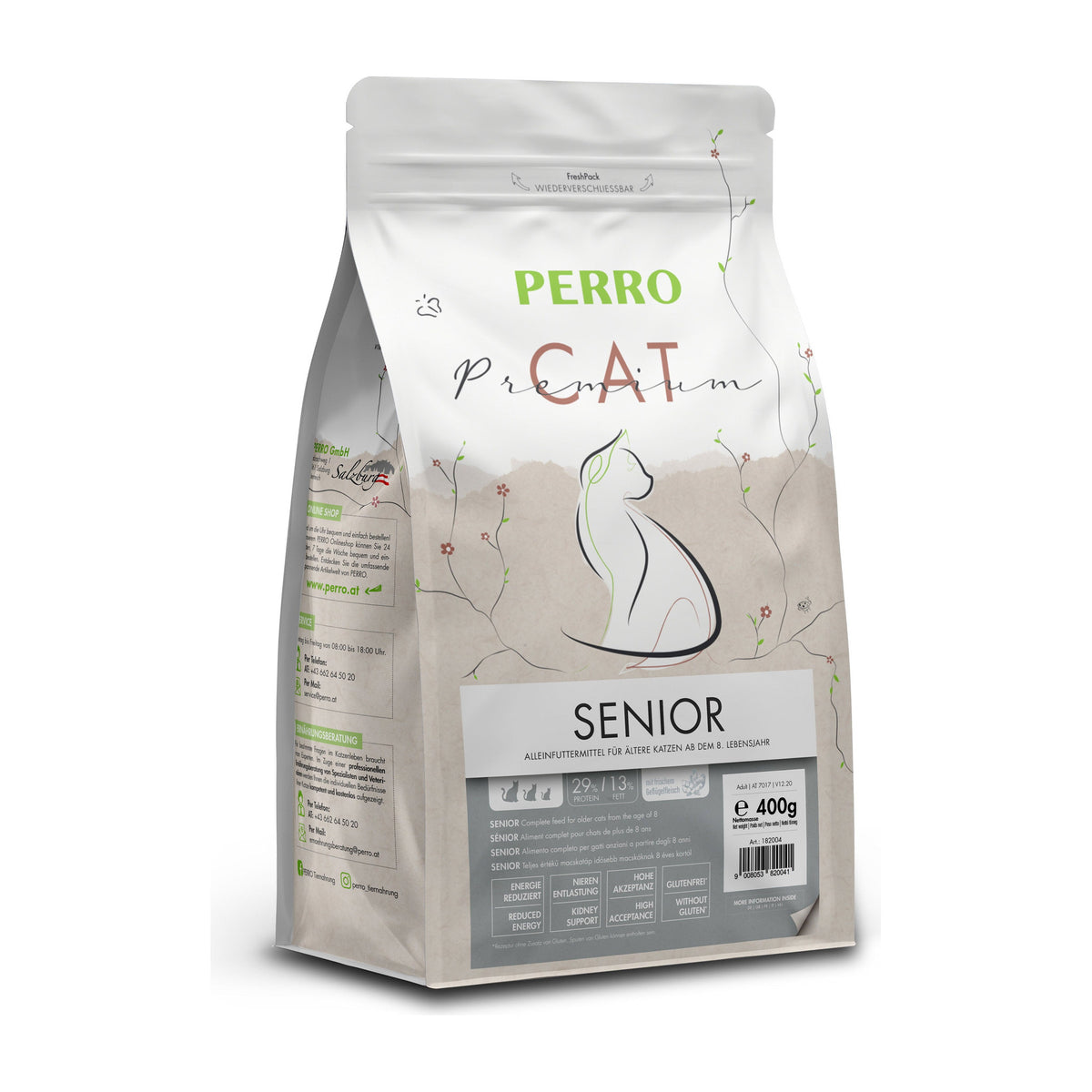 PERRO Cat Premium Senior, 400 g – Geflügel-Trockenfutter für ältere Katzen