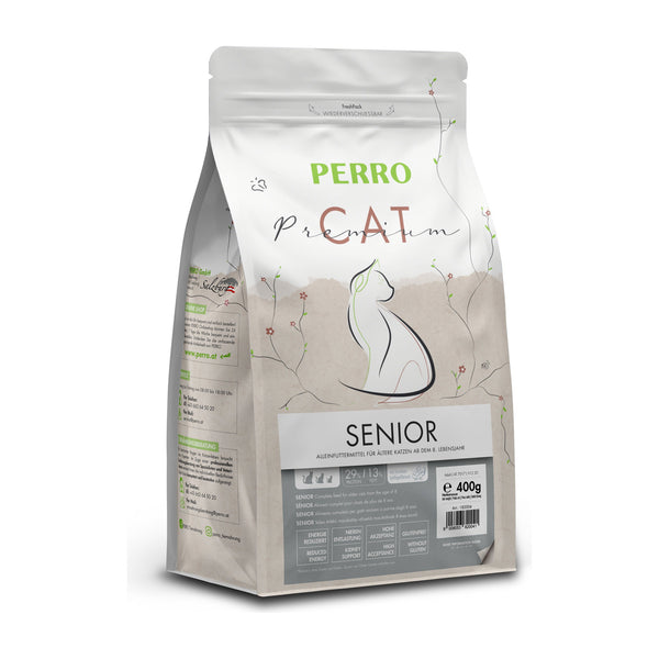 PERRO Cat Premium Senior, 400 g – Geflügel-Trockenfutter für ältere Katzen