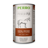 PERRO Premium Pur Pferd, Tray mit 12 × 410 g – Singleprotein-Nassfutter für Hunde