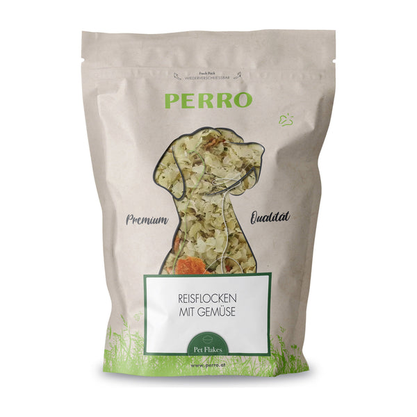 PERRO Reisflocke mit Gemüse – Reisflocken zum Mischen für Hunde