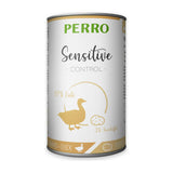 PERRO Sensitive Control Ente & Kartoffel, Tray mit 12 × 410 g – Nassfutter ohne Getreide für Hunde