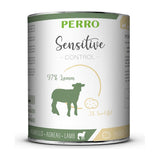 PERRO Sensitive Control Lamm & Kartoffel, Tray mit 6 × 820 g – Nassfutter ohne Getreide für Hunde